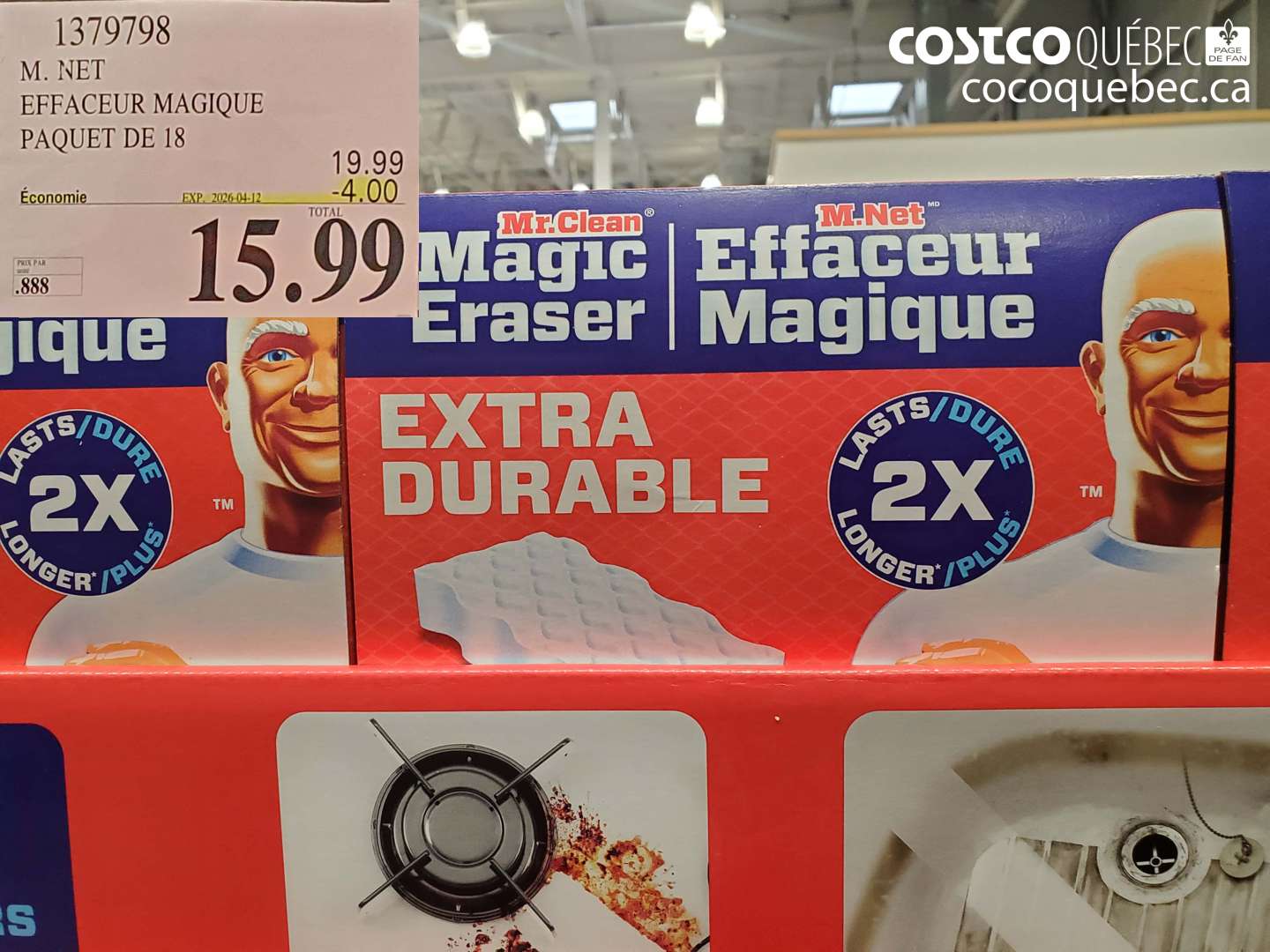 1379798 EFFACEUR MAGIQUE PAQUET DE 18 ($4.00 INSTANT SAVINGS EXPIRES ON 2026-04-12) $15.99