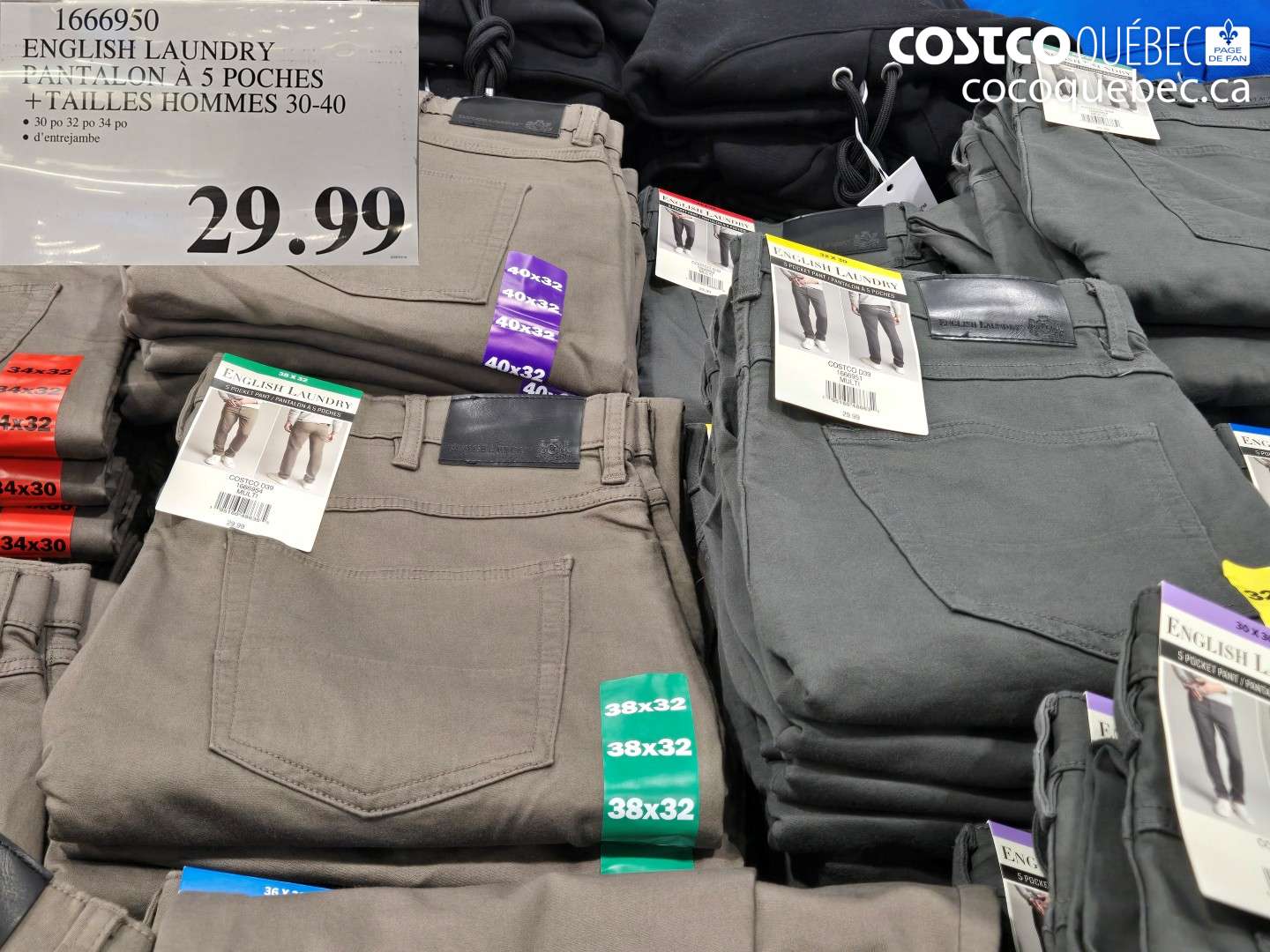 1666950 ENGLISH LAUNDRY PANTALON A 5 POCHES + TAILLES HOMMES 30-40 $29.99