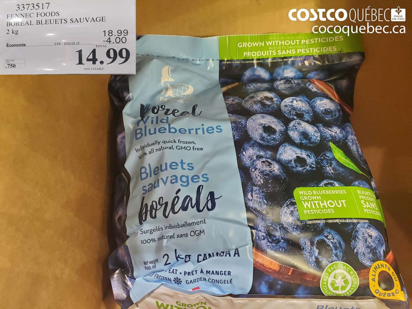 3373517 FENNEC FOODS BOREAL BLEUETS SAUVAGE ($4.00 INSTANT SAVINGS EXPIRES ON 2026-03-15) $14.99