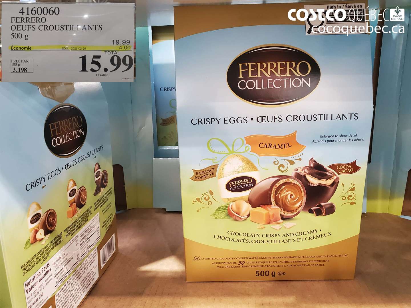 4160060 FERRERO OEUFS CROUSTILLANTS 500 G ($4.00 INSTANT SAVINGS EXPIRES ON 2026-03-29) $15.99