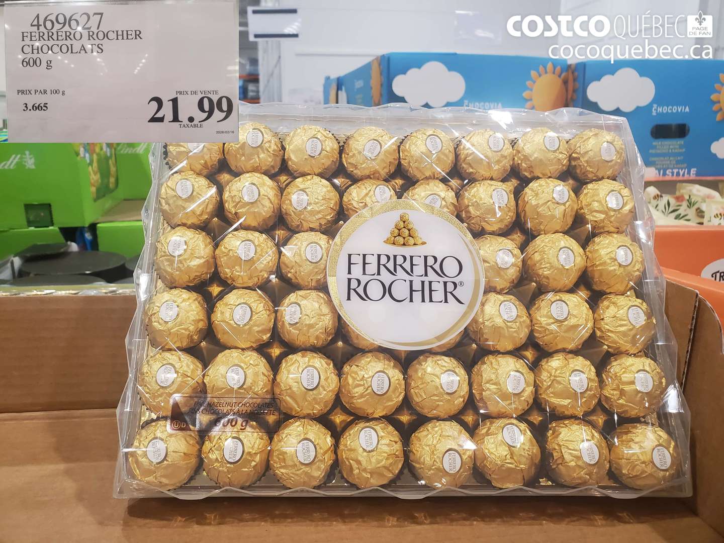 469627 FERRERO ROCHER CHOCOLATS 600 G $21.99