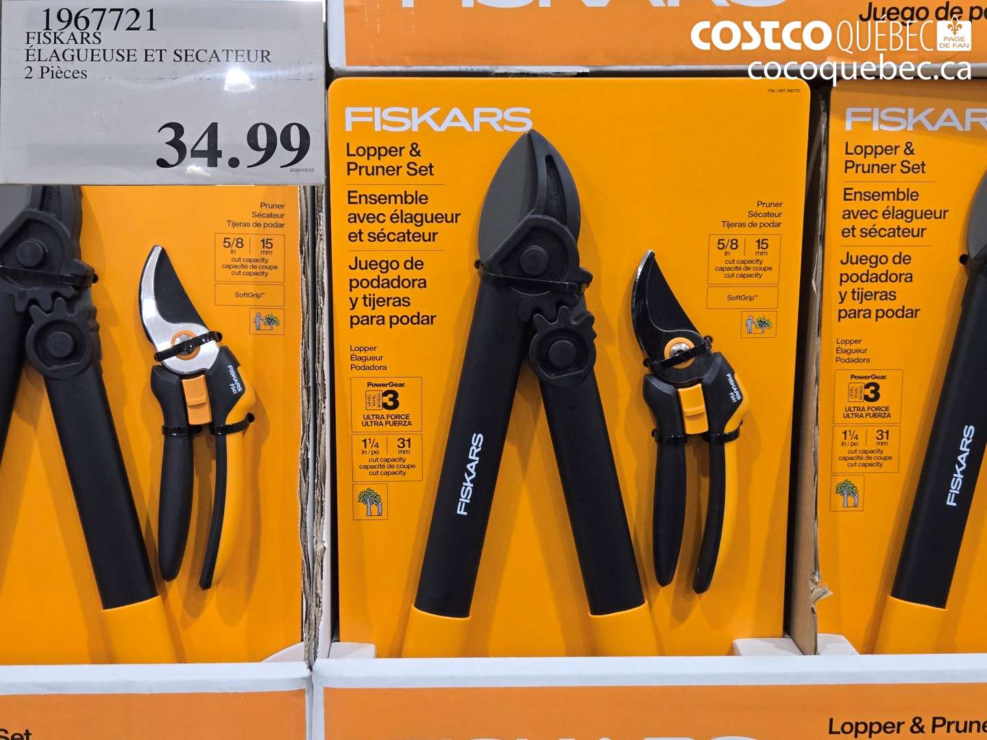 1967721 FISKARS ÉLAGUEUSE ET SECATEUR 2 PIECES $34.99