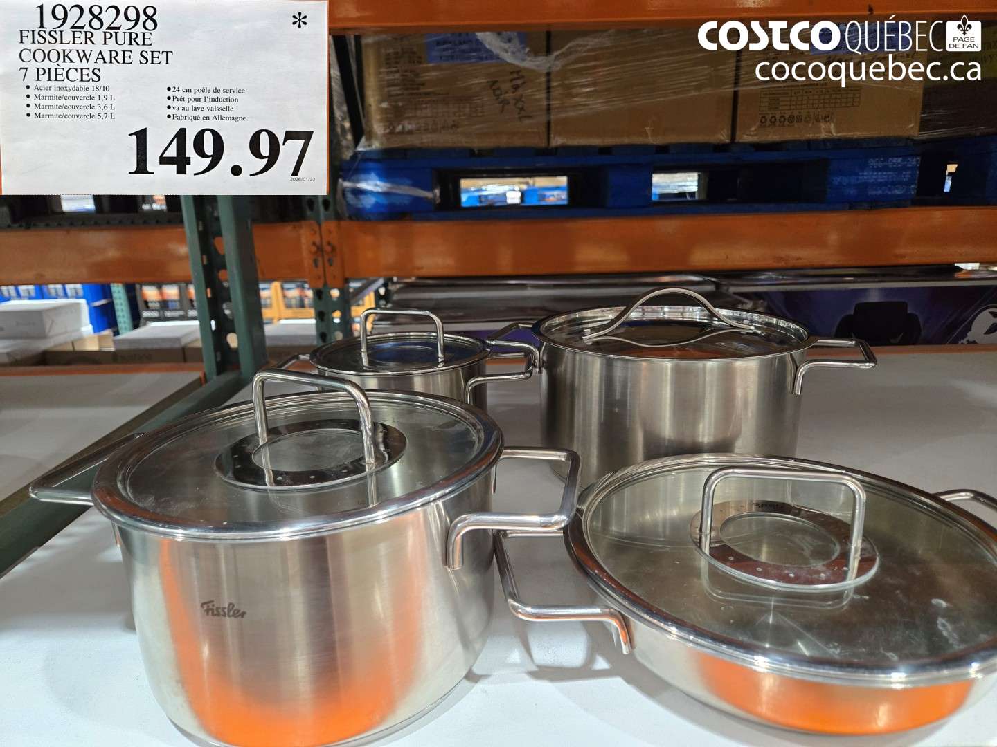 1928298 FISSLER PURE COOKWARE SET 7 PIECES $149.97