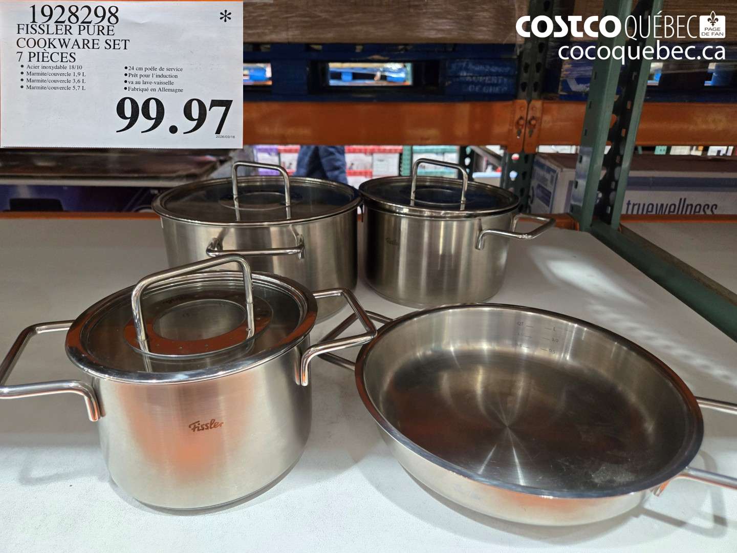 1928298 FISSLER PURE COOKWARE SET 7 PIECES $99.97