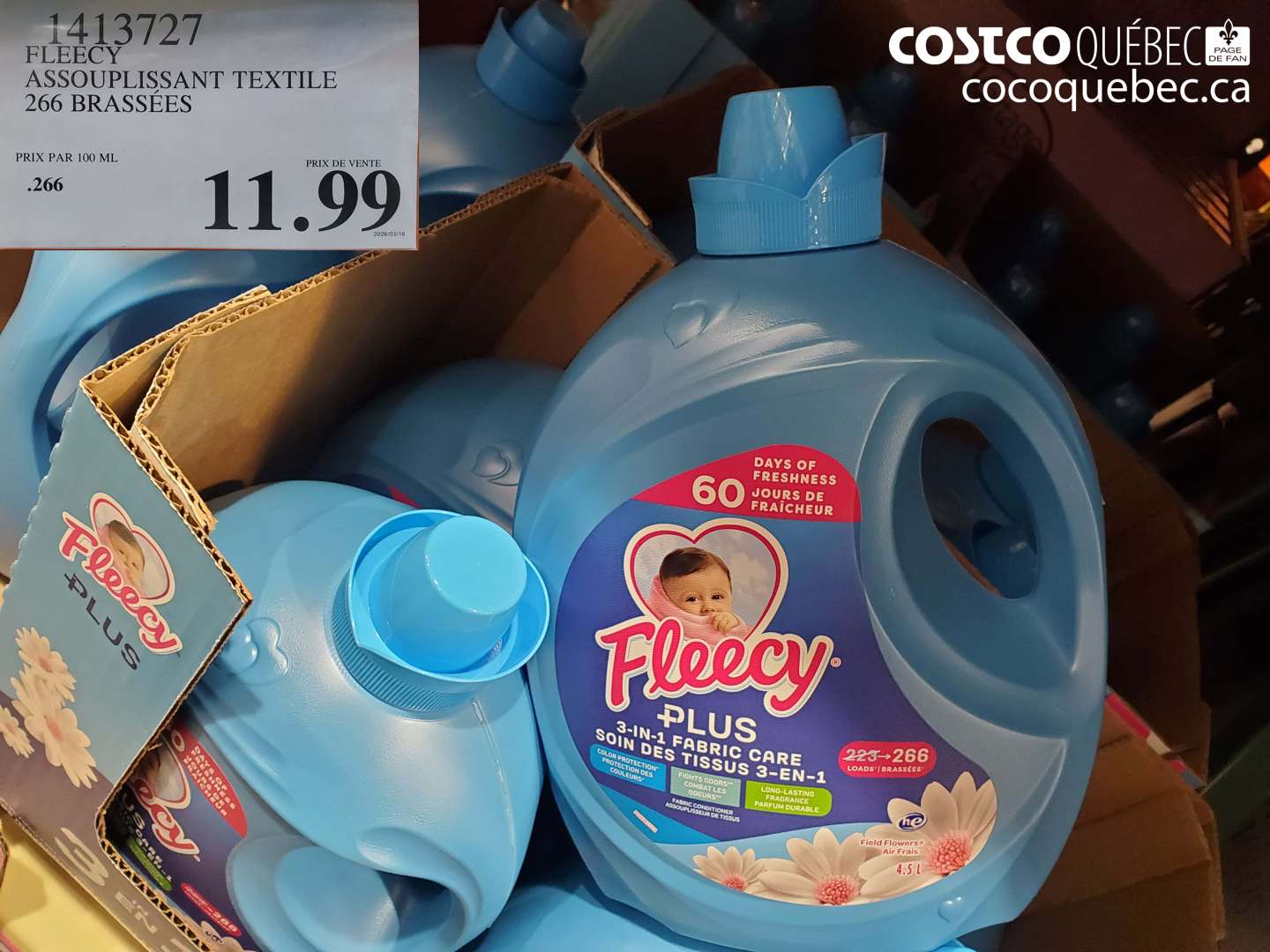 1413727 FLEECY ASSOUPLISSANT TEXTILE 266 BRASSÉES $11.99