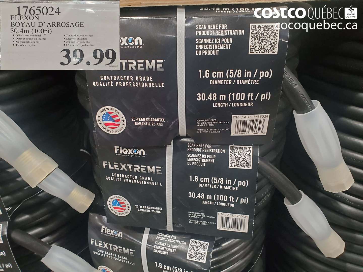 1765024 FLEXON BOYAU D' ARROSAGE 30,4m (100pi) (EXPIRES ON 2026-02-17) $39.99