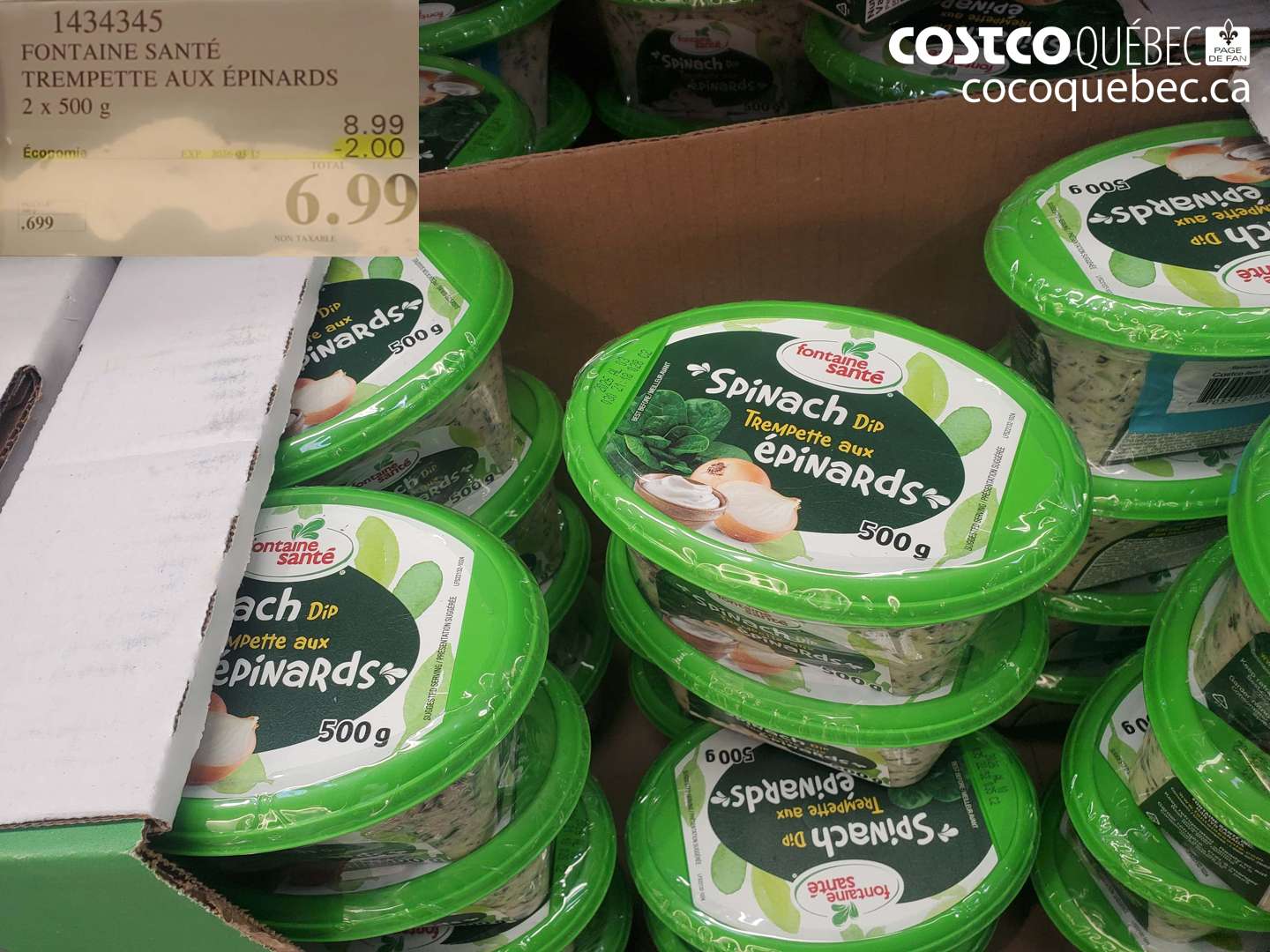 1434345 FONTAINE SANTÉ TREMPETTE AUX ÉPINARDS 2 X 500 G ($2.00 INSTANT SAVINGS EXPIRES ON 2026-03-15) $6.99