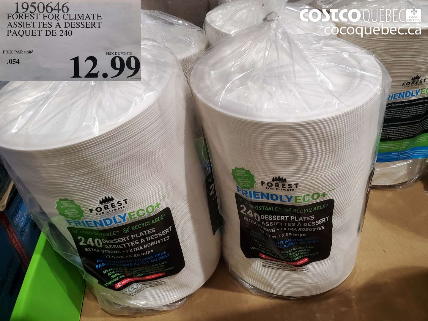 1950646 FOREST FOR CLIMATE ASSIETTES À DESSERT PAQUET DE 240 $12.99