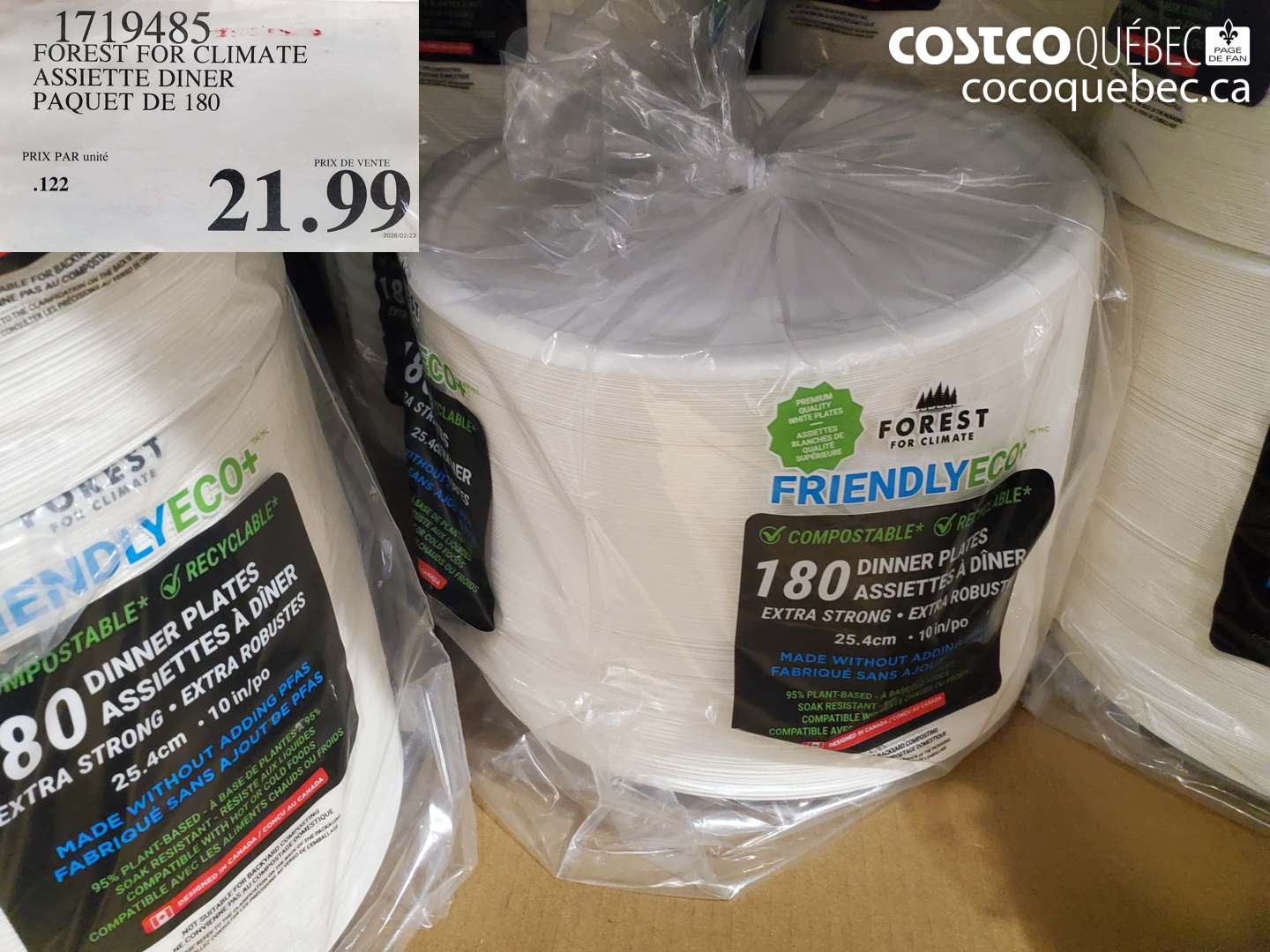 1719485 FOREST FOR CLIMATE ASSIETTE DINER PAQUET DE 180 $21.99