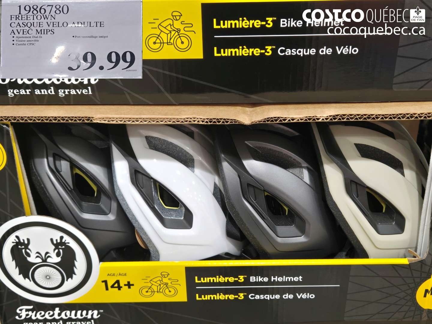 1986780 FREETOWN CASQUE VELO ADULTE AVEC MIPS $39.99