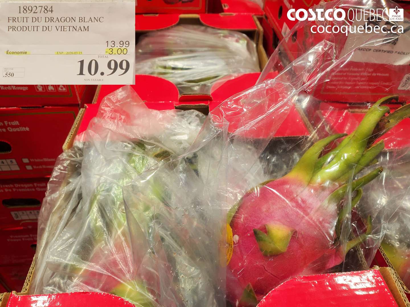 1892784 FRUIT DU DRAGON BLANC PRODUIT DU VIETNAM ($3.00 INSTANT SAVINGS EXPIRES ON 2026-03-15) $10.99
