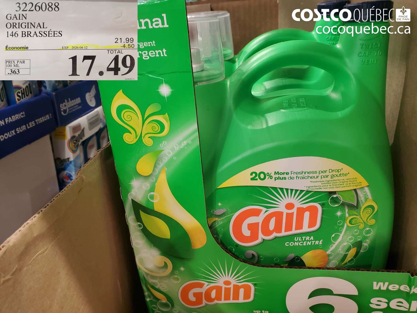 3226088 GAIN ORIGINAL 146 BRASSÉES ($4.50 INSTANT SAVINGS EXPIRES ON 2026-04-12) $17.49