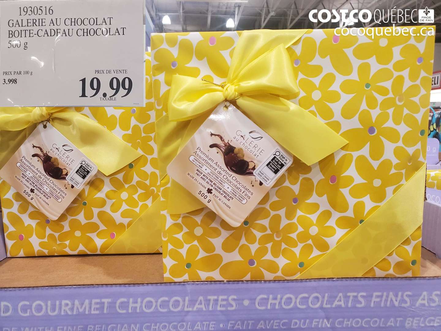 1930516 GALERIE AU CHOCOLAT BOITE-CADEAU CHOCOLAT 500 G $19.99