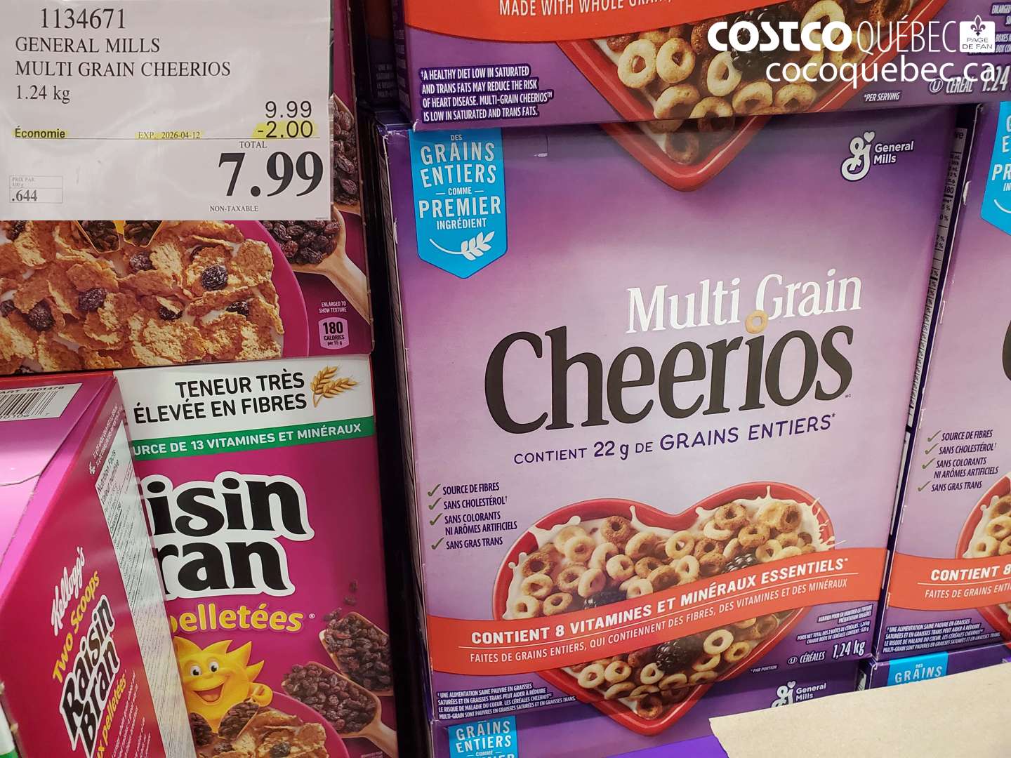 1134671 GENERAL MILLS MULTI GRAIN CHEERIOS 1.24 KG ($2.00 INSTANT SAVINGS EXPIRES ON 2026-04-12) $7.99