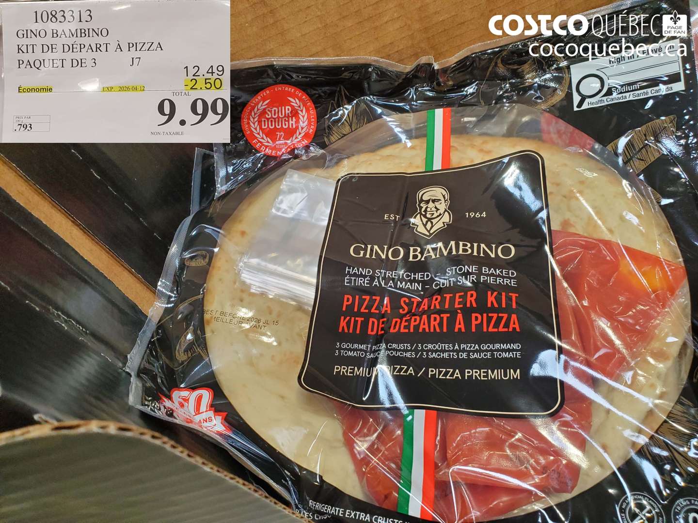 1083313 GINO BAMBINO KIT DE DÉPART À PIZZA PAQUET DE 3 ($2.50 INSTANT SAVINGS EXPIRES ON 2026-04-12) $9.99