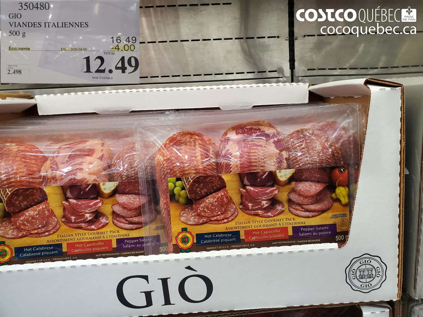 350480 GIO VIANDES ITALIENNES ($4.00 INSTANT SAVINGS EXPIRES ON 2026-04-05) $12.49