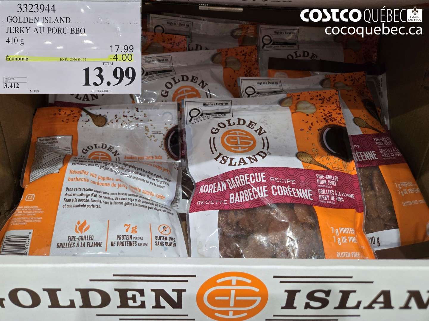 3323944 GOLDEN ISLAND JERKY AU PORC BBQ ($4.00 INSTANT SAVINGS EXPIRES ON 2026-04-12) $13.99