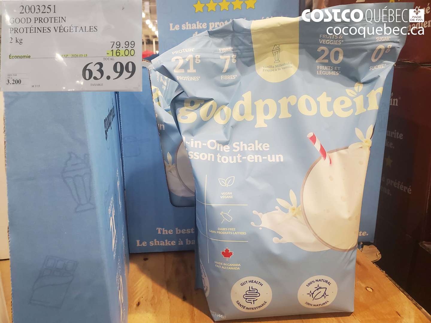 2003251 GOOD PROTEIN PROTEINES VEGETALES 2 KG ($16.00 INSTANT SAVINGS EXPIRES ON 2026-03-15) $63.99