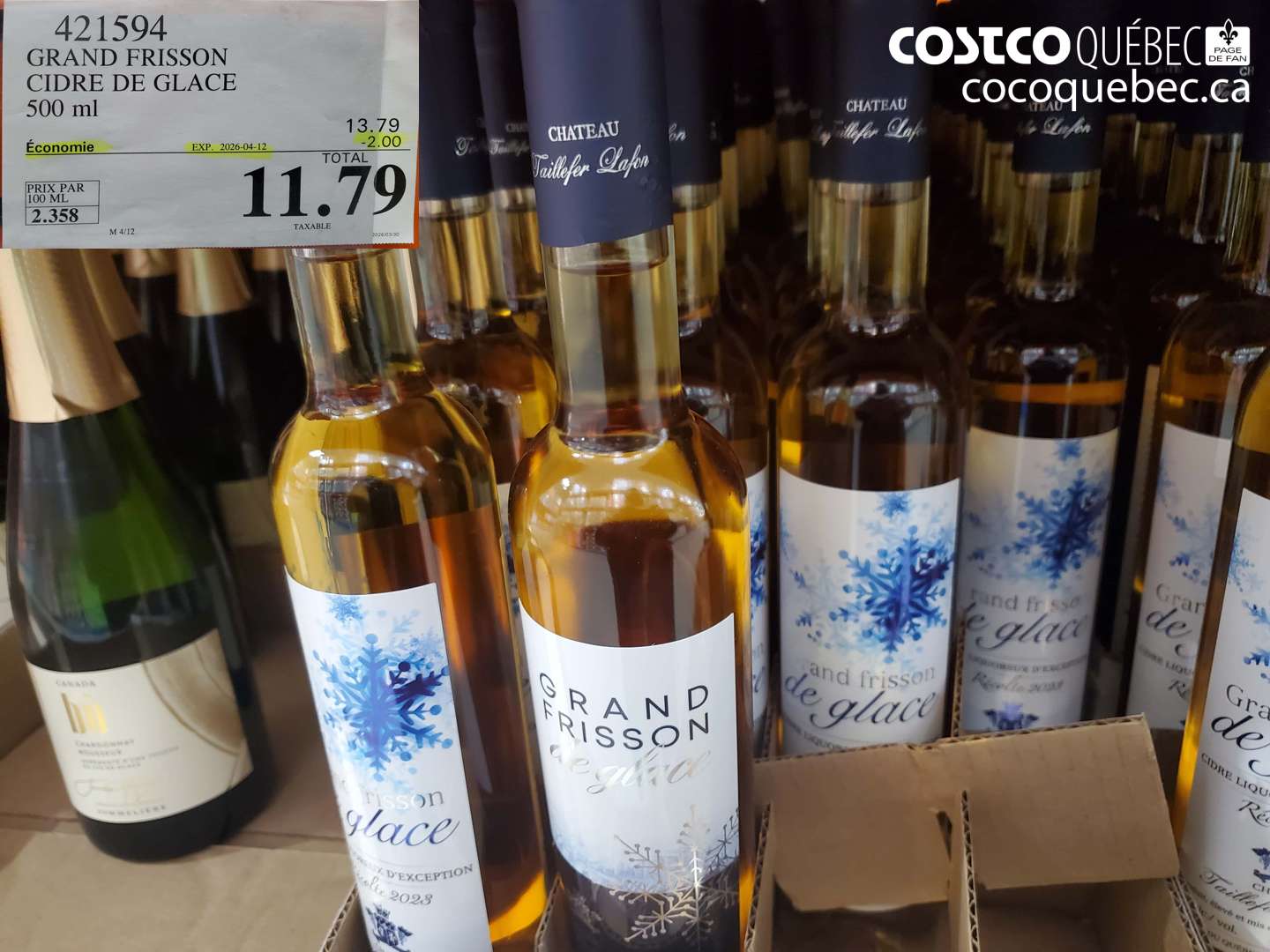 421594 GRAND FRISSON CIDRE DE GLACE 500 ML ($2.00 INSTANT SAVINGS EXPIRES ON 2026-04-12) $11.79