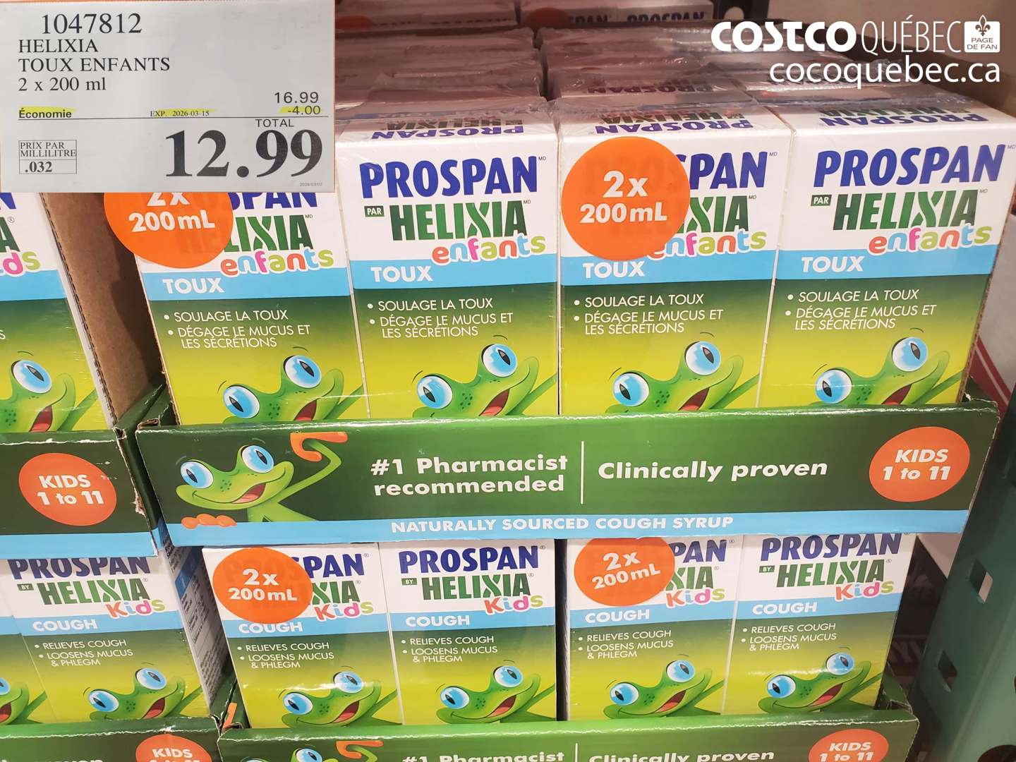 1047812 HELIXIA TOUX ENFANTS 2 X 200 ML ($4.00 INSTANT SAVINGS EXPIRES ON 2026-03-15) $12.99