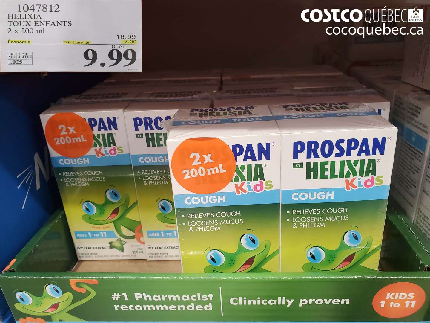 1047812 HELIXIA TOUX ENFANTS 2 X 200 ML ($7.00 INSTANT SAVINGS EXPIRES ON 2026-04-26) $9.99