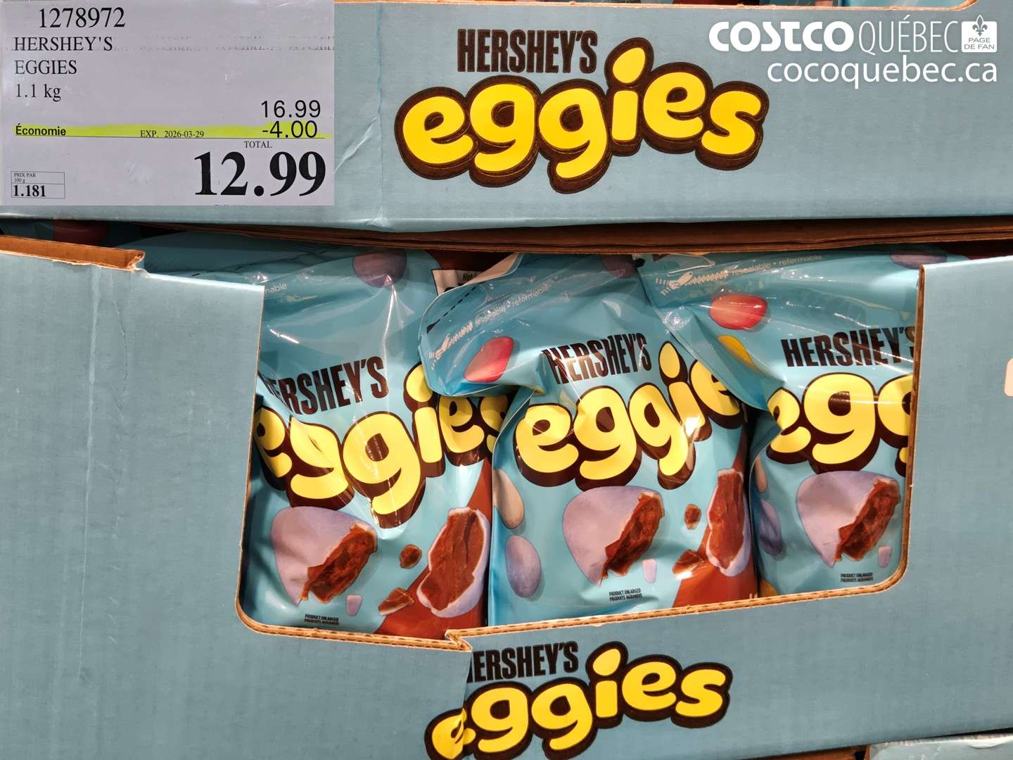 1278972 HERSHEY'S EGGIES ($4.00 INSTANT SAVINGS EXPIRES ON 2026-03-29) $12.99