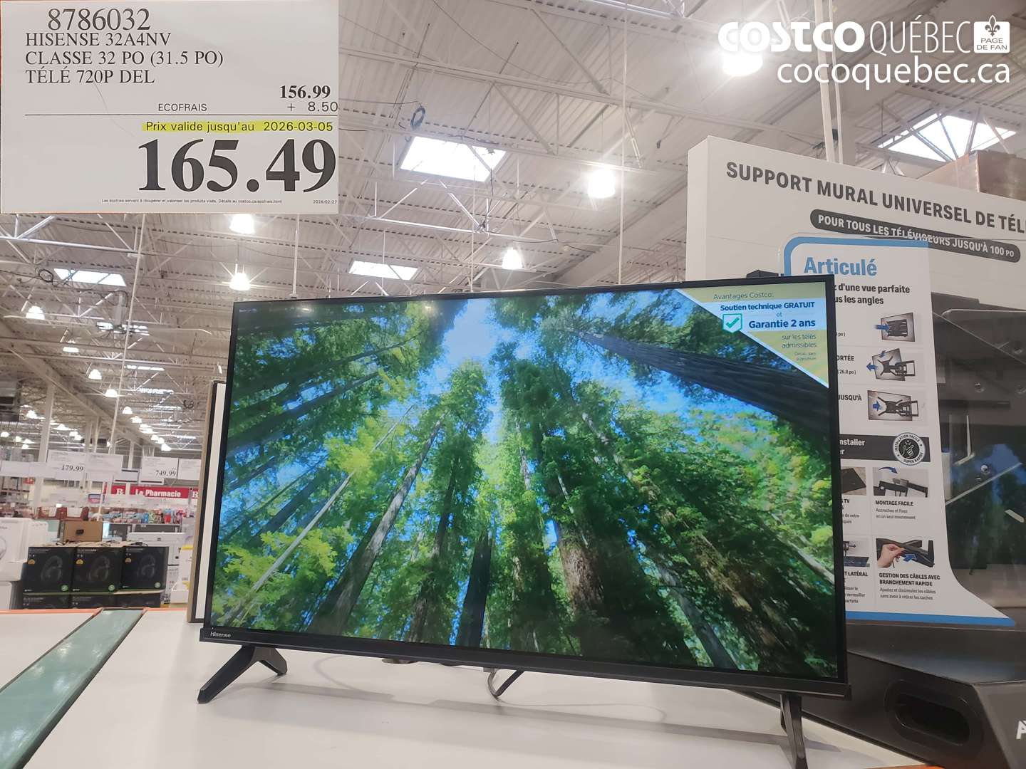 8786032 HISENSE 32A4NV CLASSE 32 PO (31.5 PO) TÉLÉ 720P DEL (EXPIRES ON 2026-03-05) $165.49