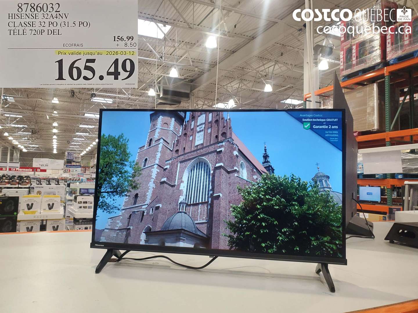 8786032 HISENSE 32A4NV CLASSE 32 PO (31.5 PO) TÉLÉ 720P DEL (EXPIRES ON 2026-03-12) $165.49