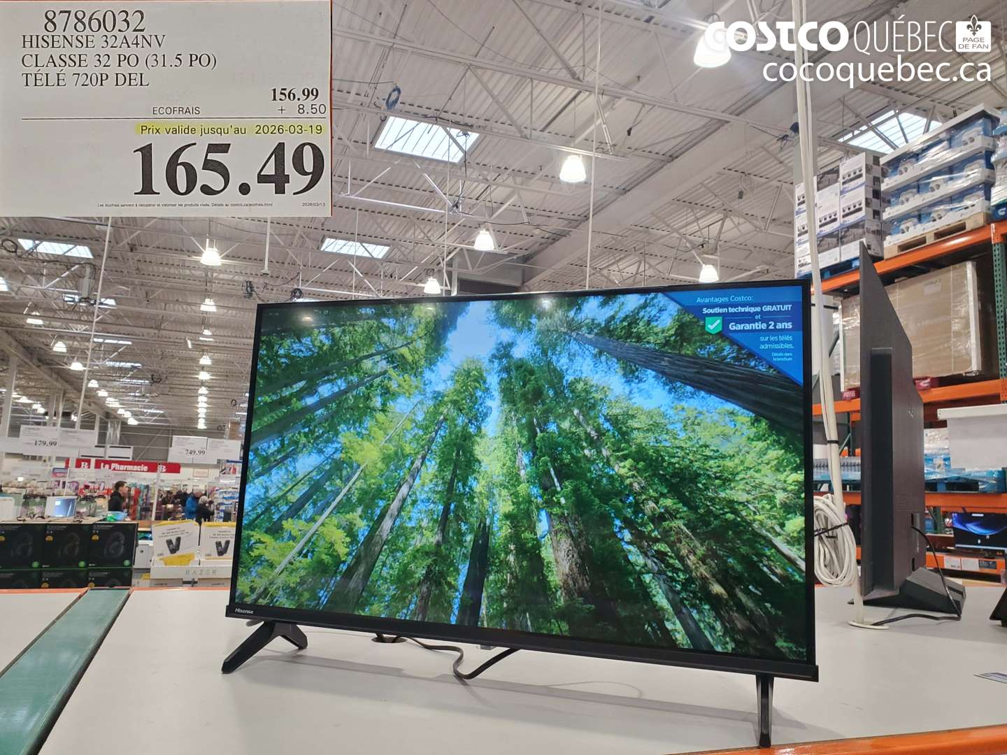 8786032 HISENSE 32A4NV CLASSE 32 PO (31.5 PO) TÉLÉ 720P DEL (EXPIRES ON 2026-03-19) $165.49