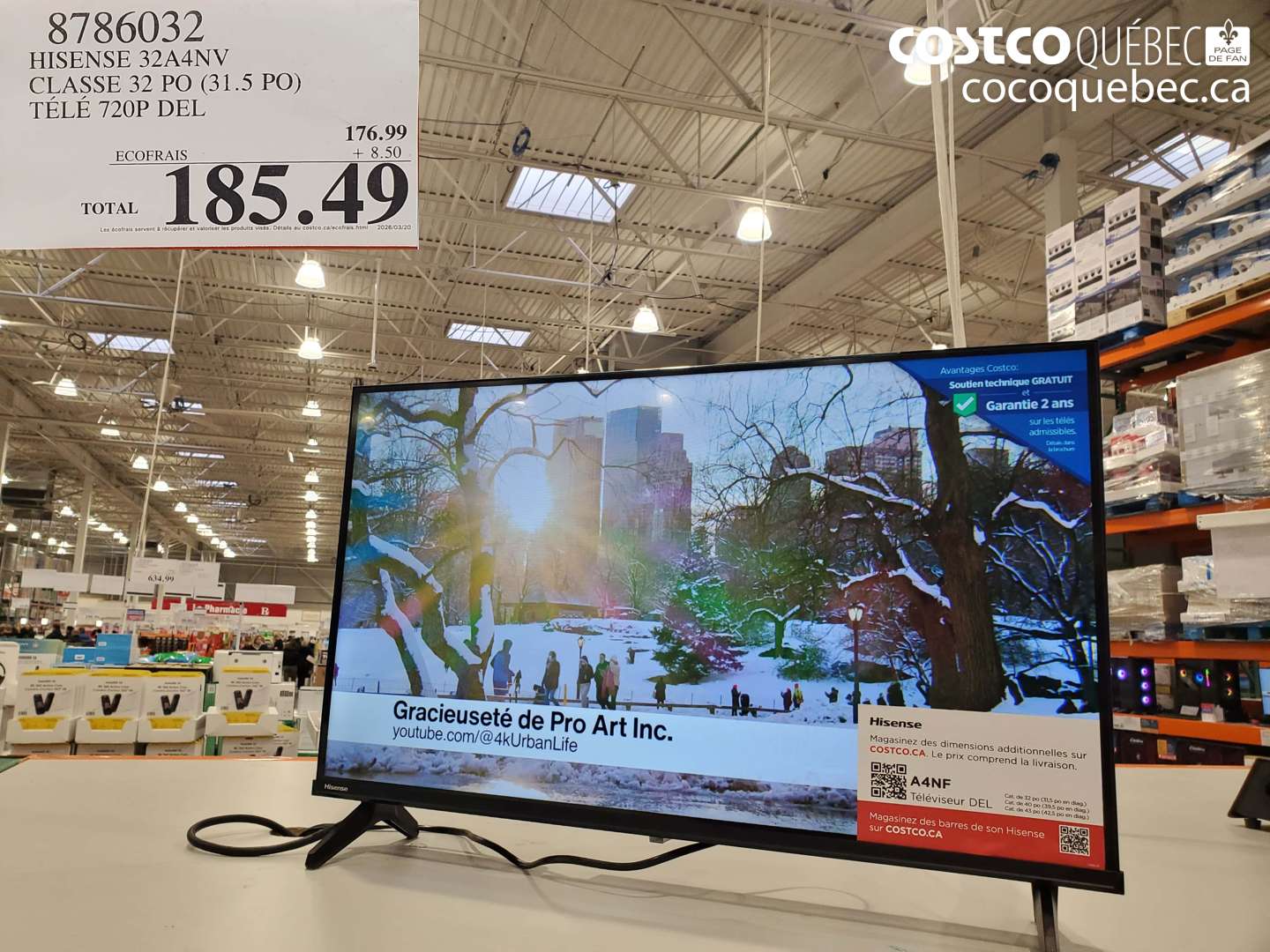 8786032 HISENSE 32A4NV CLASSE 32 PO (31.5 PO) TÉLÉ 720P DEL $185.49