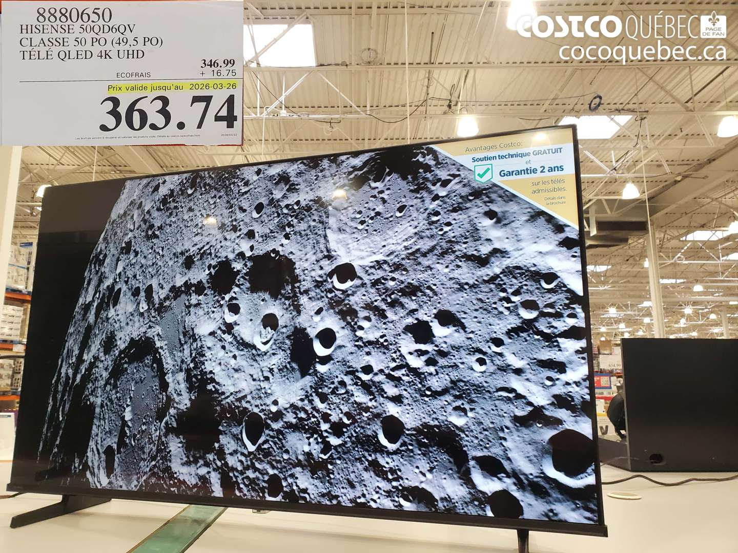 8880650 HISENSE 50QDQ6QV CLASSE 50 PO (49,5 PO) TÉLÉ QLED 4K UHD (EXPIRES ON 2026-03-26) $363.74