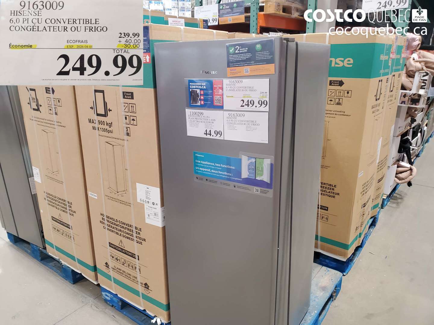 9163009 HISENSE 6,0 PI CU CONVERTIBLE CONGELATEUR OU FRIGO ($30.00 INSTANT SAVINGS EXPIRES ON 2026-04-01) $249.99