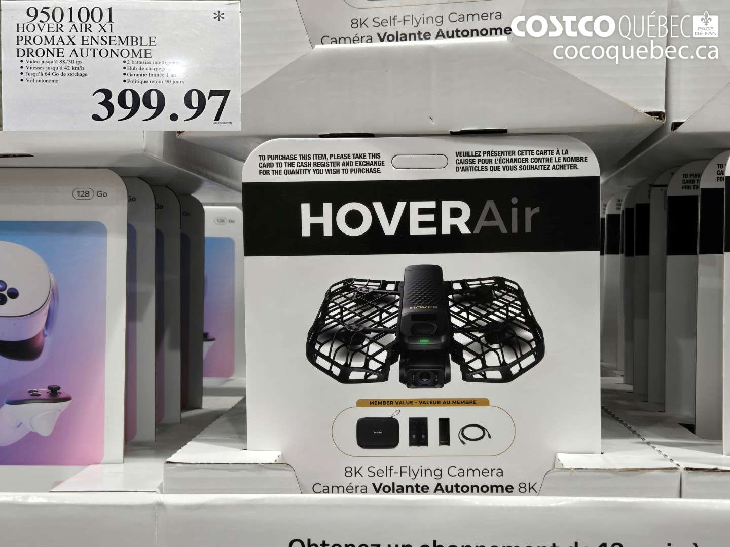 9501001 HOVER AIR X1 PROMAX ENSEMBLE DRONE AUTONOME $399.97