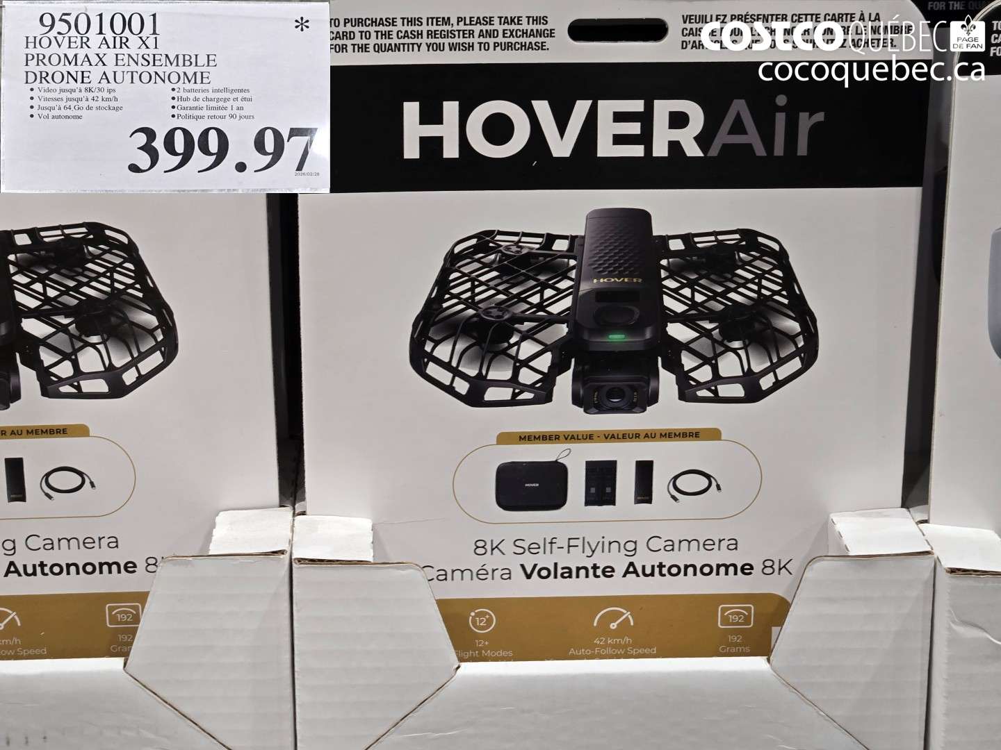 9501001 HOVER AIR X1 PROMAX ENSEMBLE DRONE AUTONOME $399.97