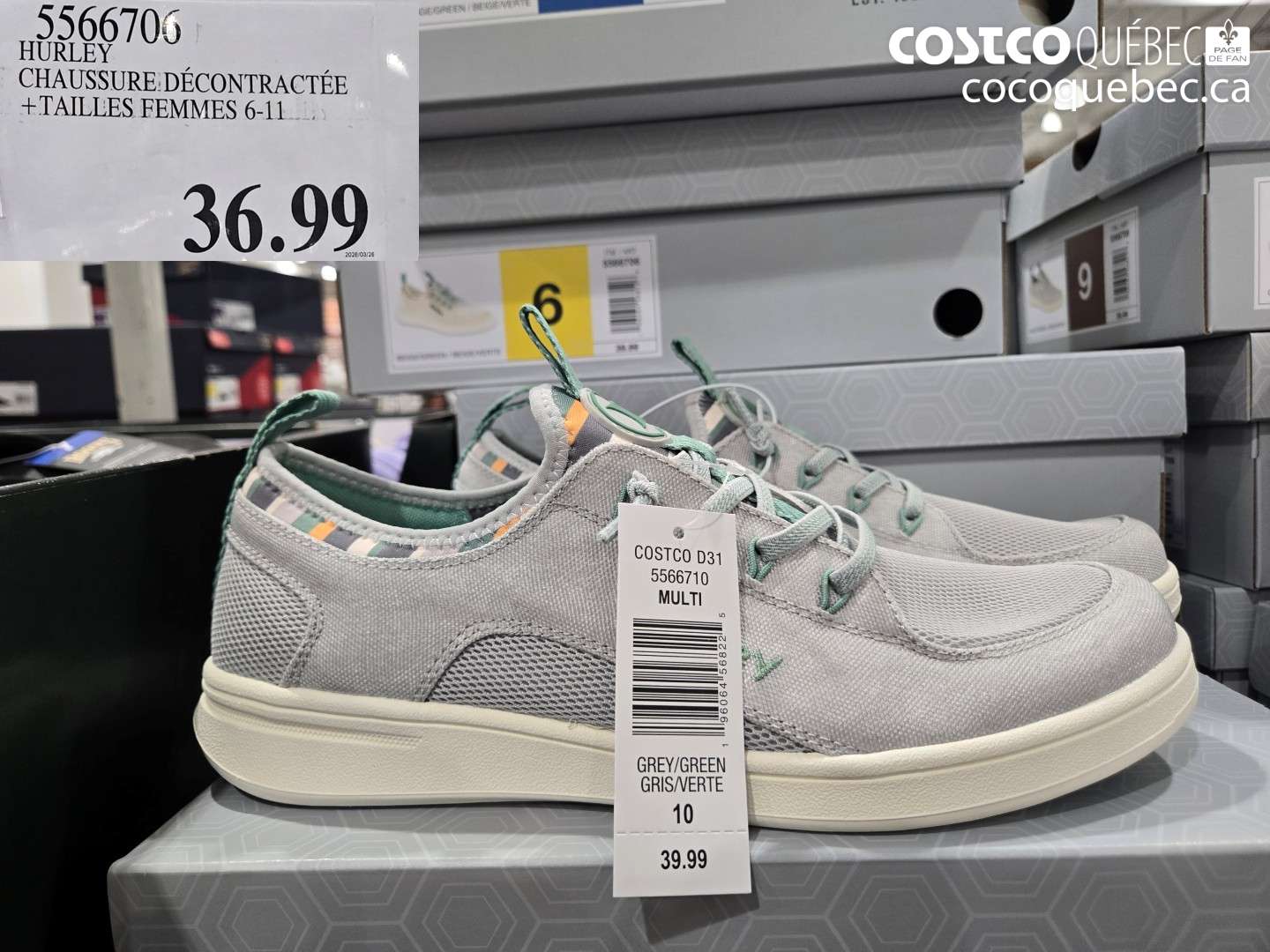 5566706 HURLEY CHAUSSURE DÉCONTRACTÉE +TAILLES FEMMES 6-11 $36.99