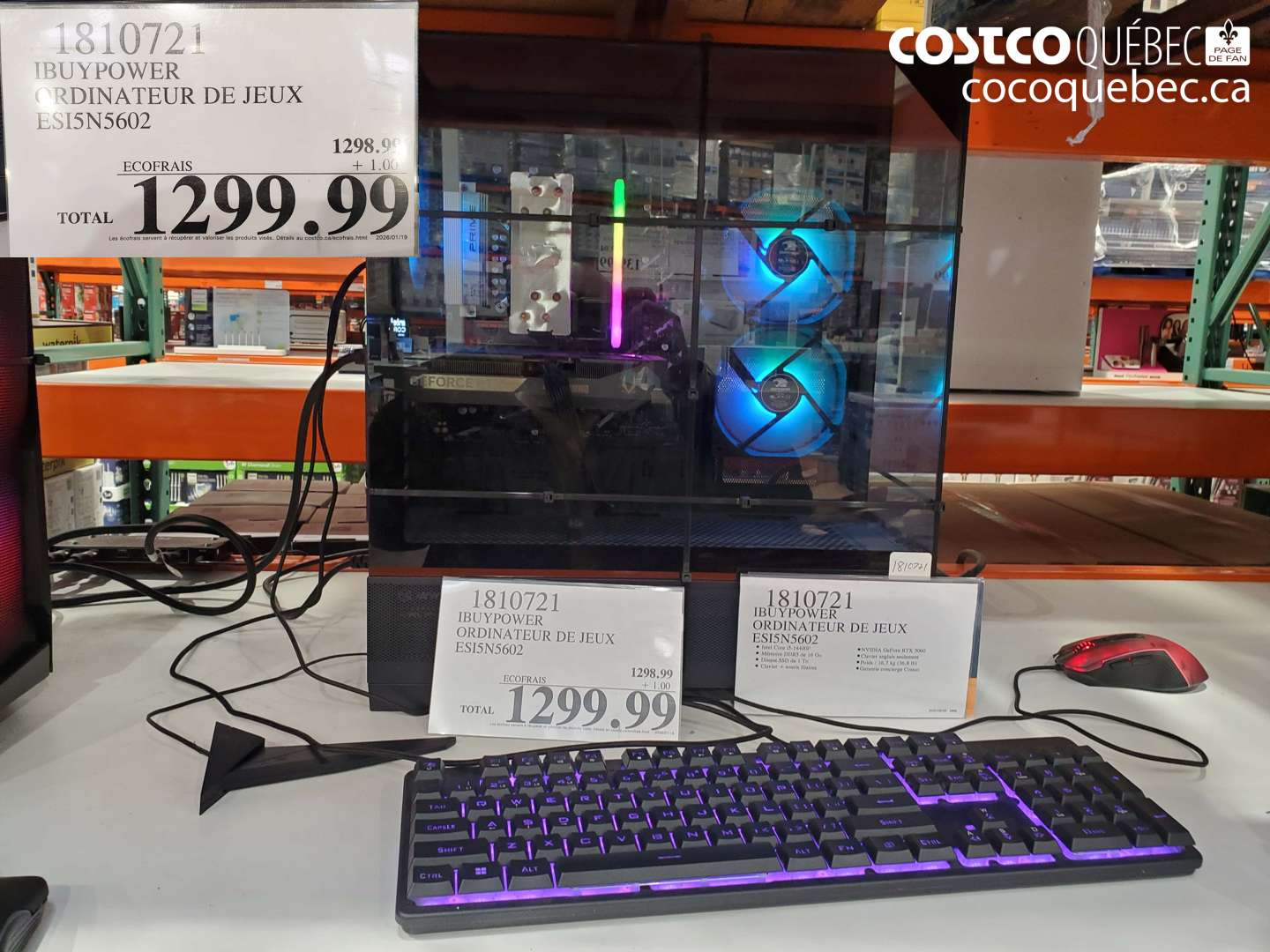 1810721 IBUYPOWER ORDINATEUR DE JEUX ESI5N5602 $1299.99