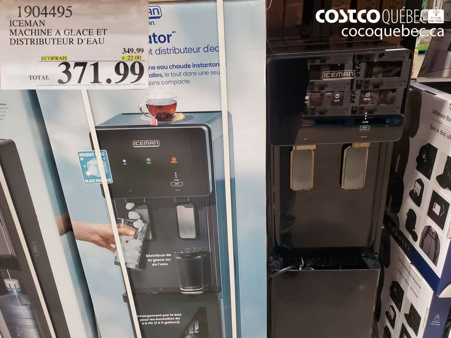 1904495 ICEMAN MACHINE A GLACE ET DISTRIBUTEUR D'EAU $371.99