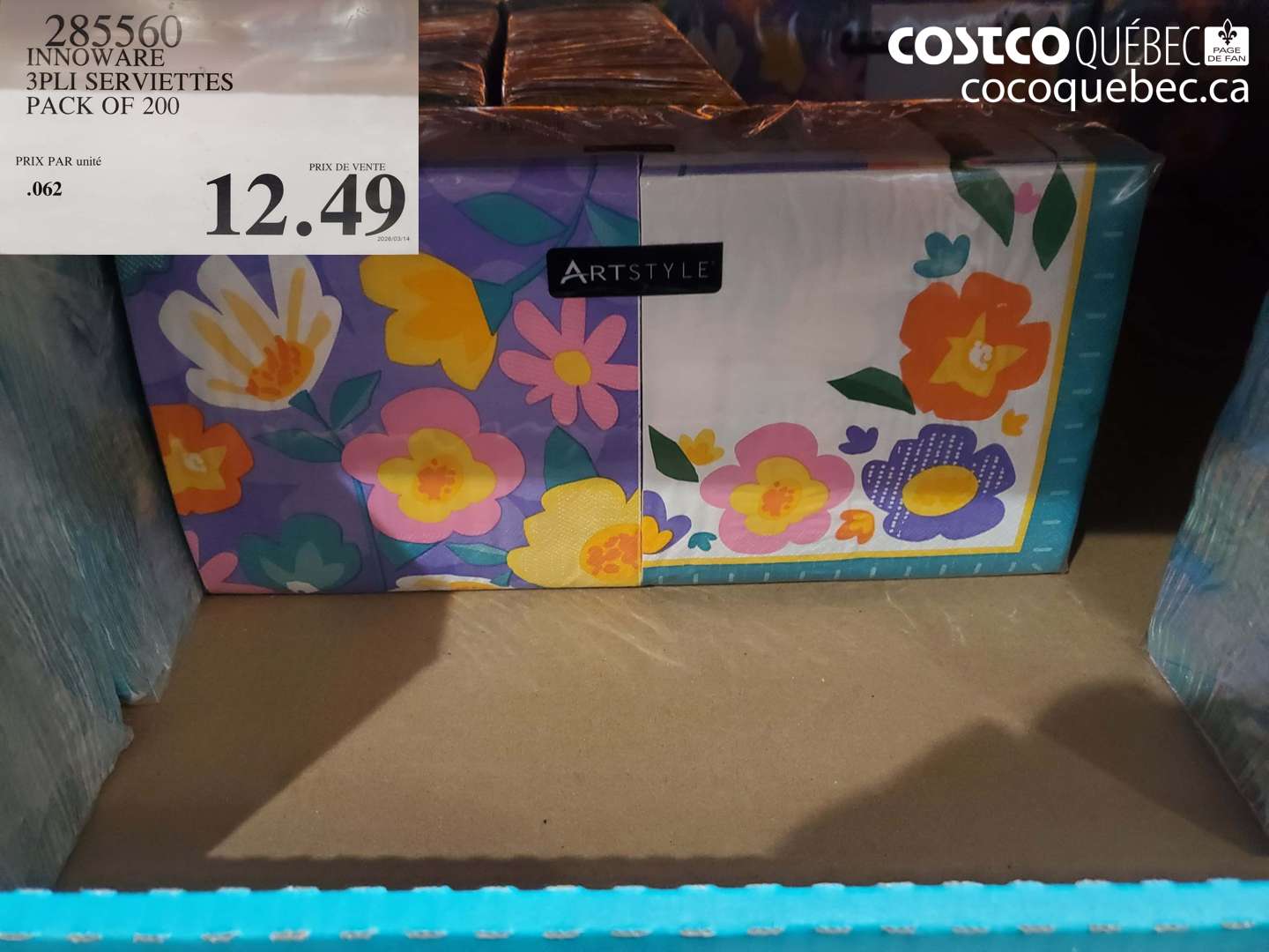 285560 INNOWARE 3PLI SERVIETTES PACK OF 200 $12.49