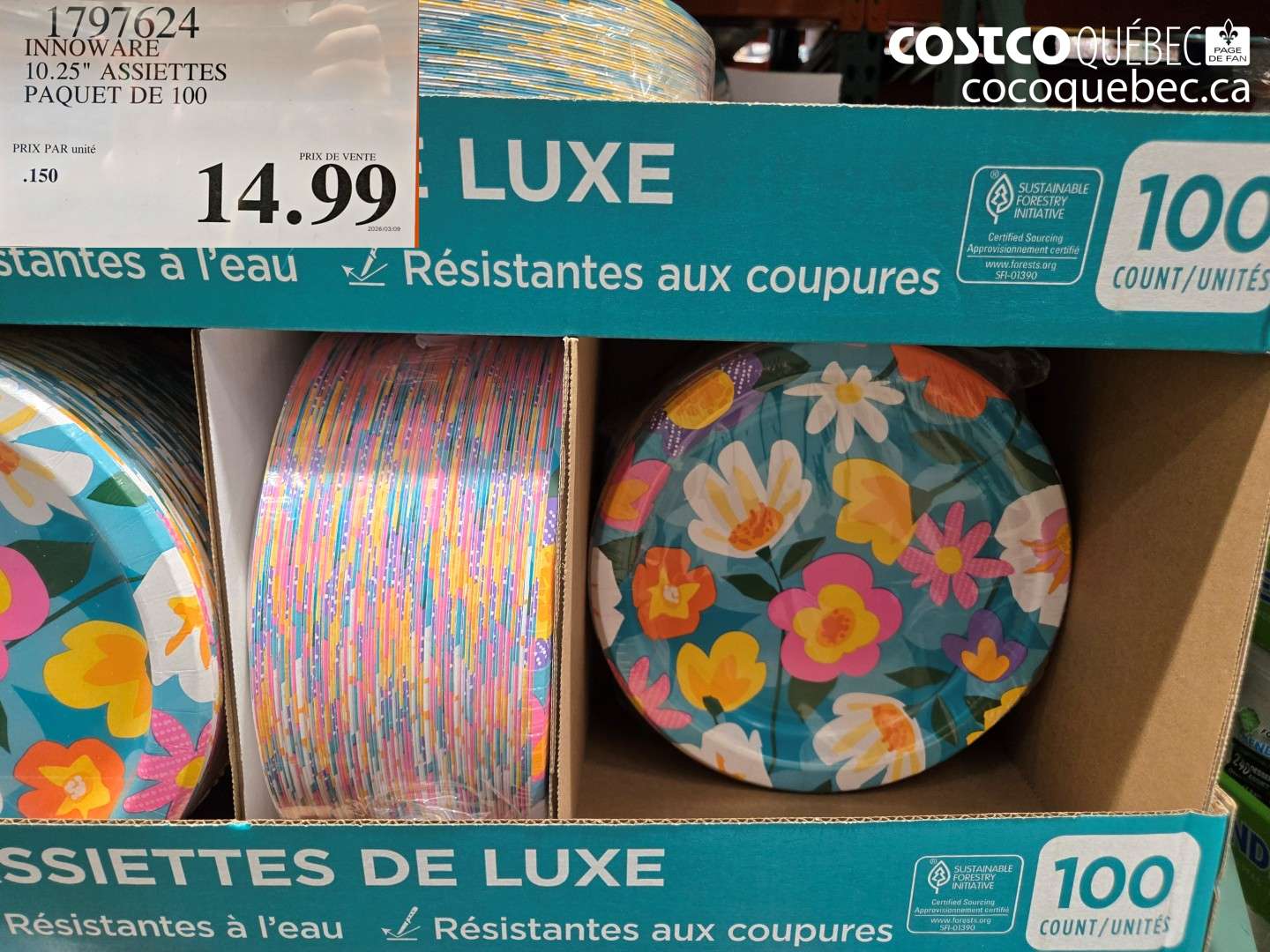 1797624 INNOWARE 10.25 ASSIETTES PAQUET DE 100 $14.99