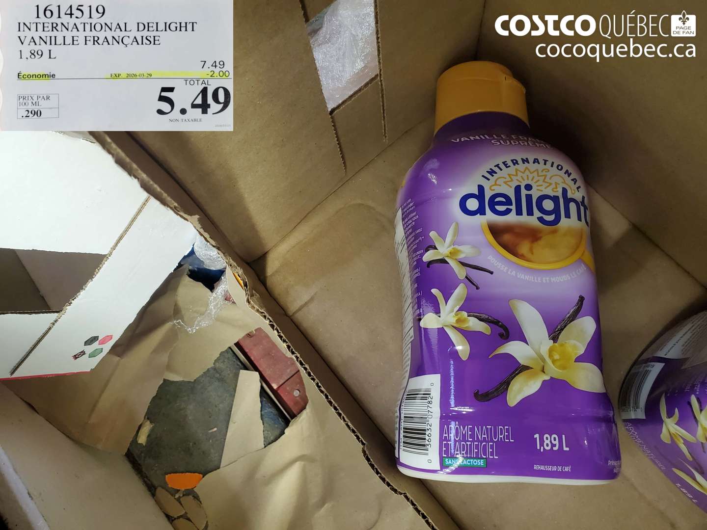 1614519 INTERNATIONAL DELIGHT VANILLE FRANÇAISE ($2.00 INSTANT SAVINGS EXPIRES ON 2026-03-29) $5.49