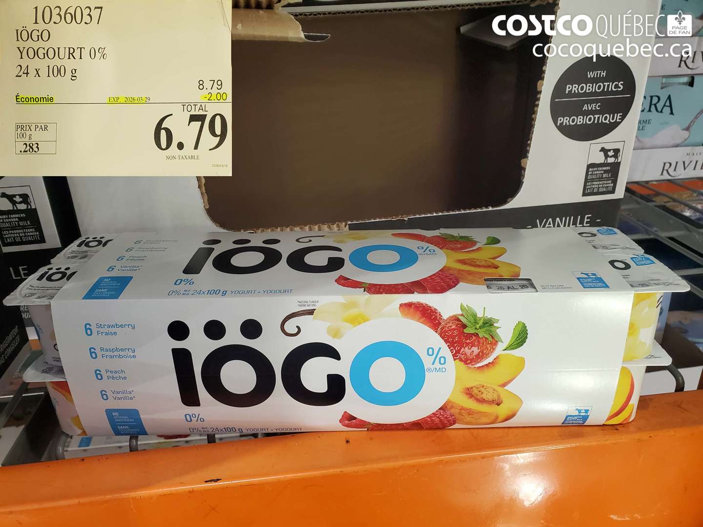 1036037 IOGO YOGOURT 0% 24 X 100 G ($2.00 INSTANT SAVINGS EXPIRES ON 2026-03-29) $6.79