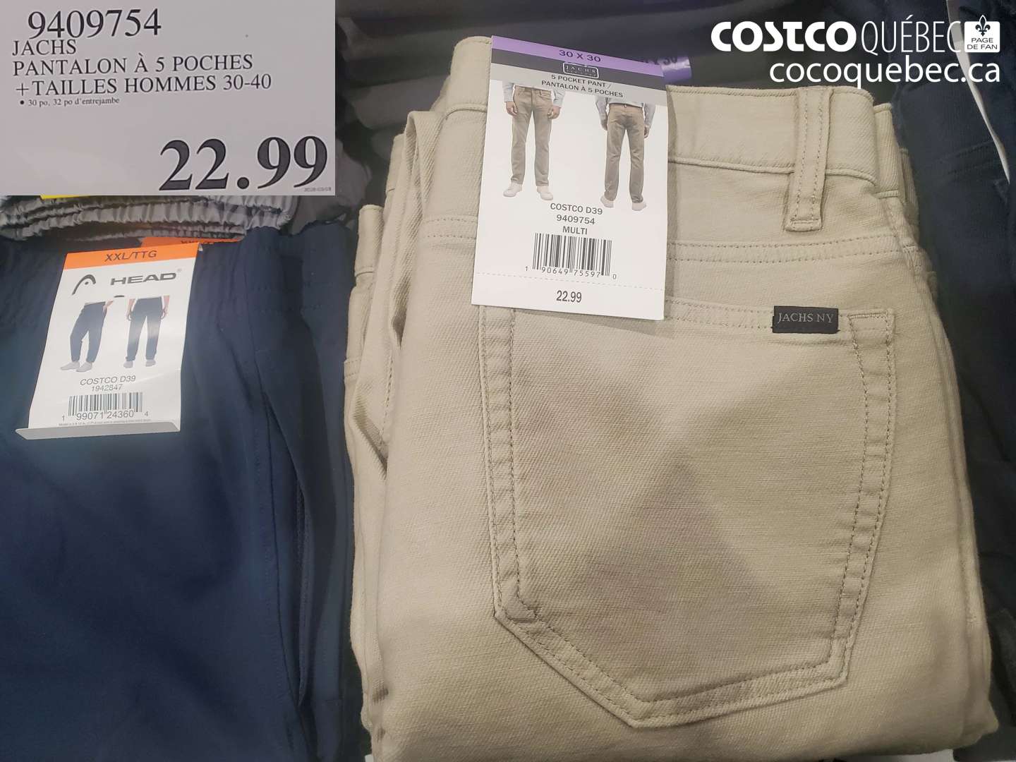 9409754 JACHS PANTALON À 5 POCHES + TAILLES HOMMES 30-40 $22.99