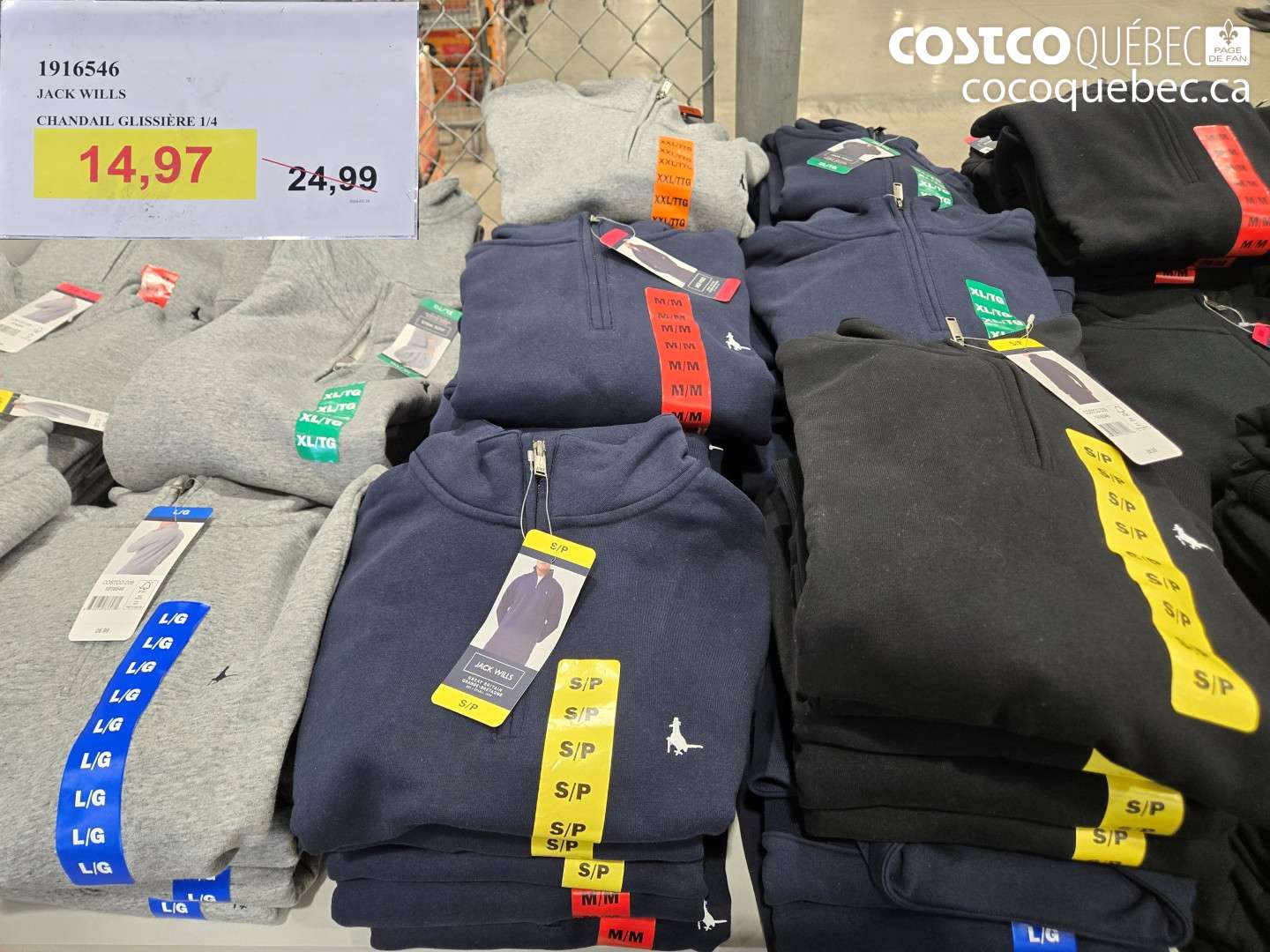 1916546 JACK WILLS CHANDAIL GLISSIERE 1/4 $14.97