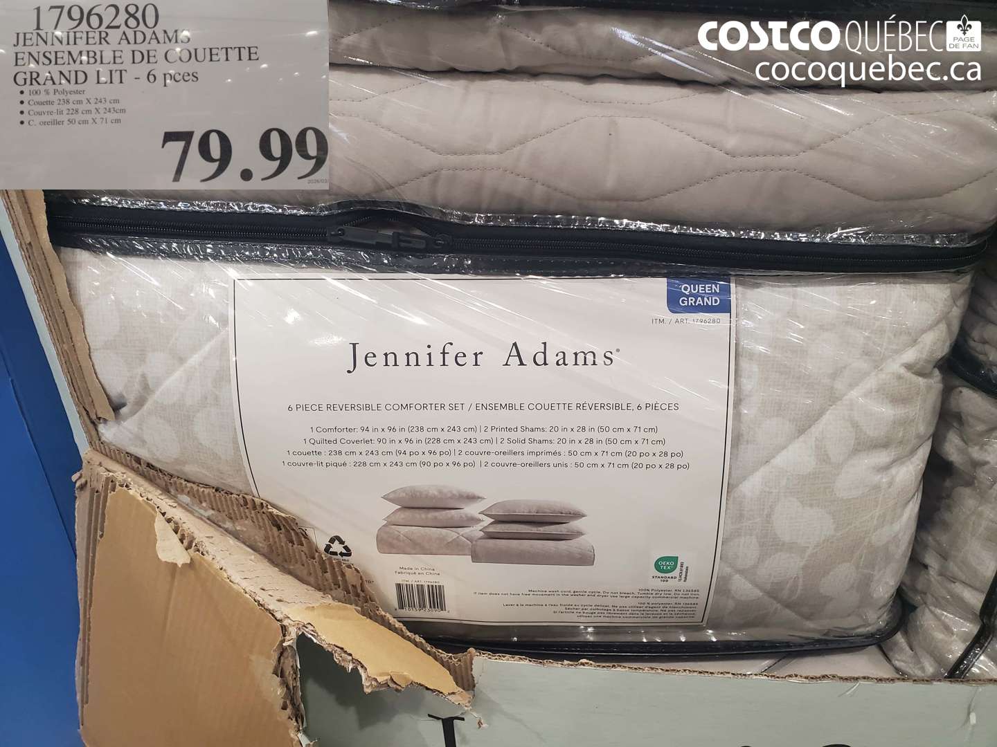 1796280 JENNIFER ADAMS ENSEMBLE DE COUETTE GRAND LIT - 6 PCES $79.99