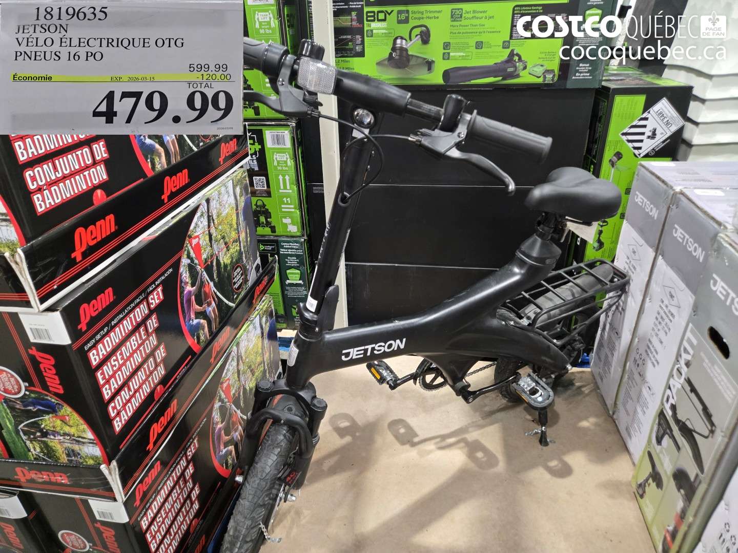 1819635 JETSON VÉLO ÉLECTRIQUE OTG PNEUS 16 PO ($120.00 INSTANT SAVINGS EXPIRES ON 2026-03-15) $479.99