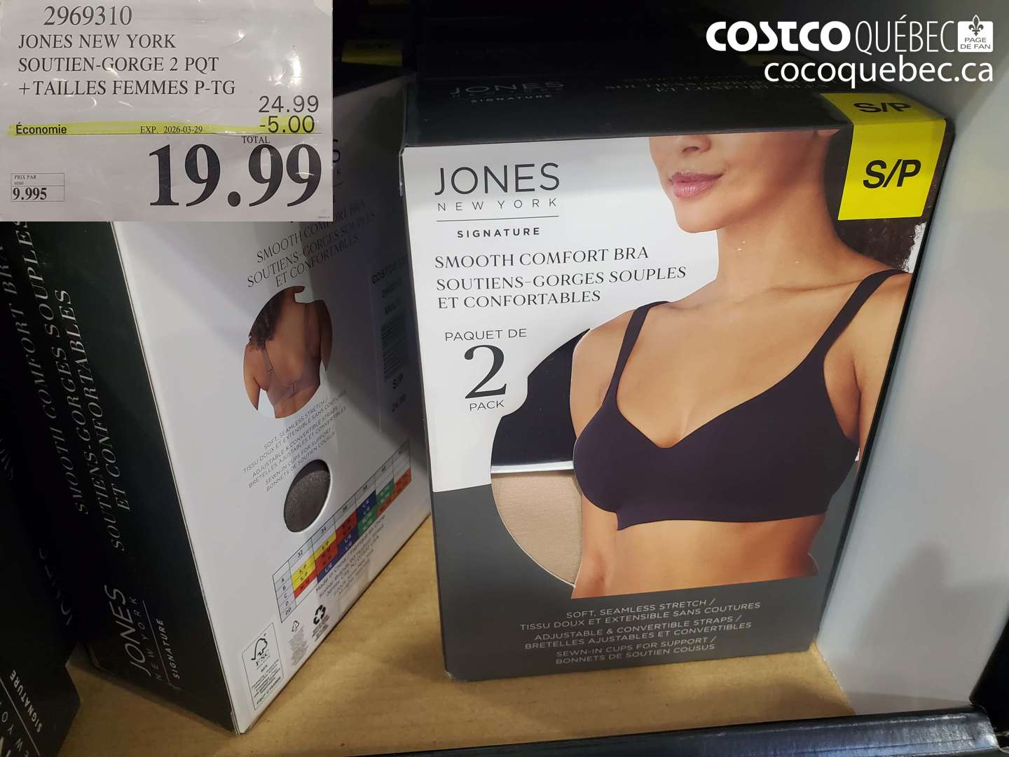 2969310 JONES NEW YORK SOUTIEN-GORGE 2 PQT + TAILLES FEMMES P-TG ($5.00 INSTANT SAVINGS EXPIRES ON 2026-03-29) $19.99