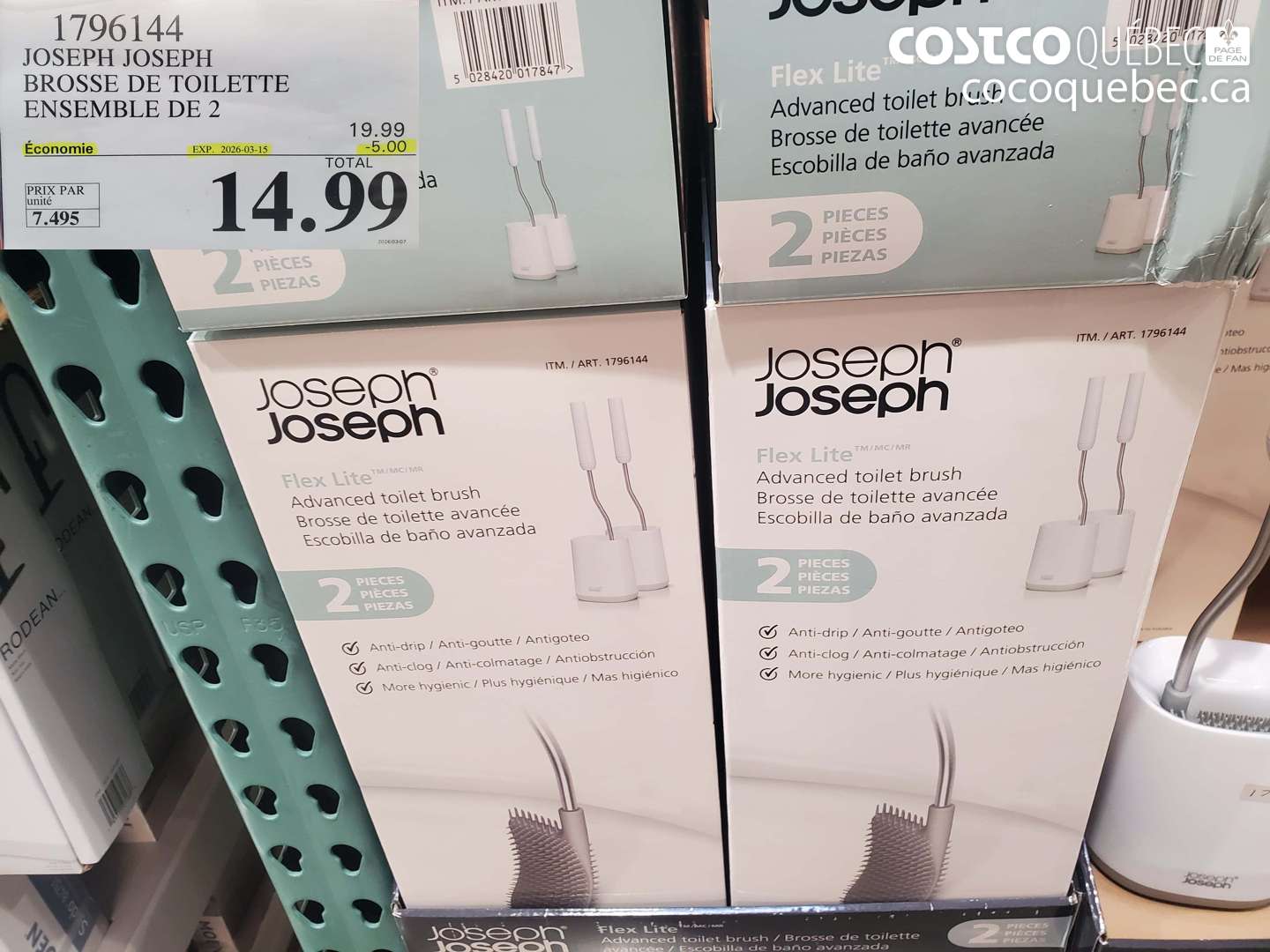 1796144 JOSEPH JOSEPH BROSSE DE TOILETTE ENSEMBLE DE 2 ($5.00 INSTANT SAVINGS EXPIRES ON 2026-03-15) $14.99