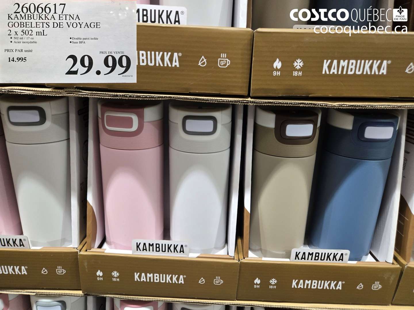 2606617 KAMBUKKA ETNA GOBELETS DE VOYAGE 2 X 502 ML $29.99