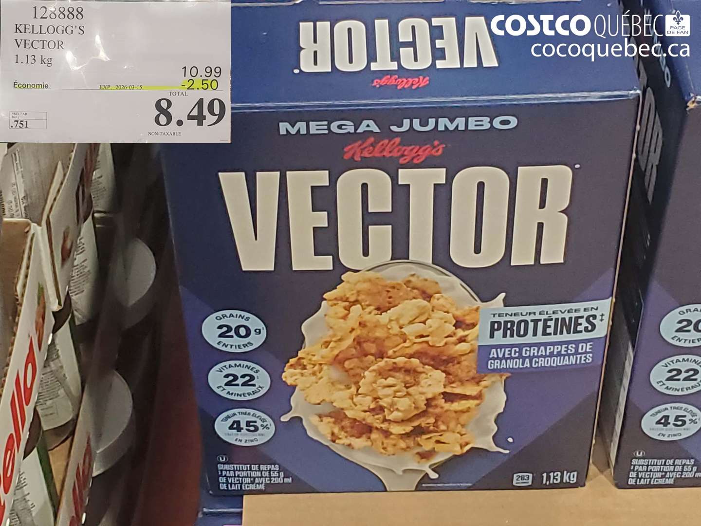 128888 KELLOGG'S VECTOR 1.13 KG ($2.50 INSTANT SAVINGS EXPIRES ON 2026-03-15) $8.49