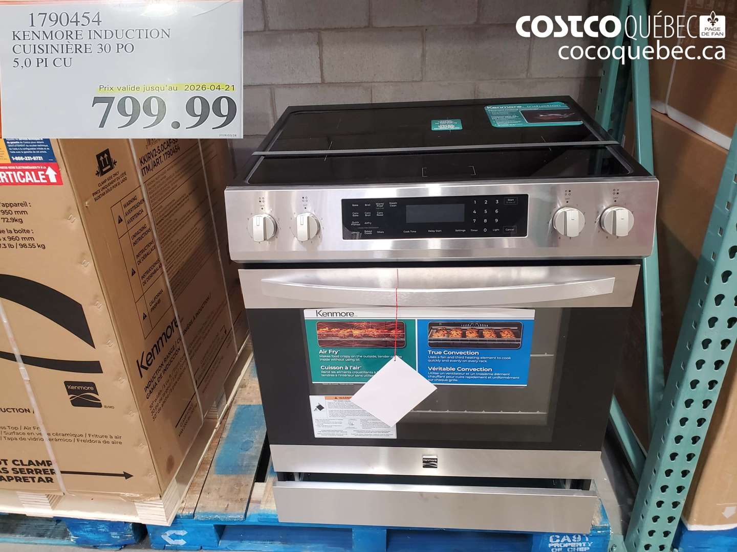 1790454 KENMORE INDUCTION CUISINIERE 30 PO 5,0 PI CU (EXPIRES ON 2026-04-21) $799.99